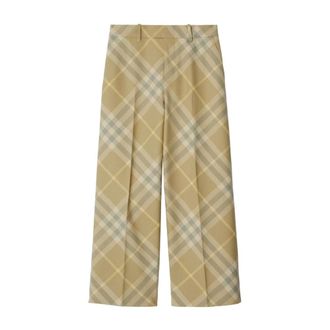 Burberry Dames, Broeken, Beige, Maat: 3XS Wol