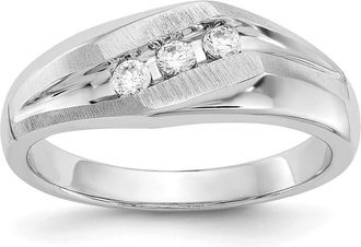 Diamond2Deal 14k White Gold Lab Grown Diamond Wedding Band Ring 1/5Ct Clarity- VS Color- D-E