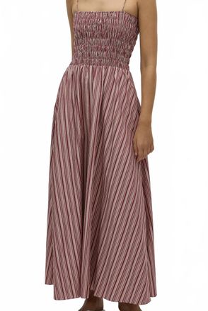 Faithfull The Brand Anniken Maxi Dress In Burgundy Stripe