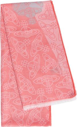 Vivienne Westwood Graffiti Logo-monogrammed Cotton-blend Scarf - Red - One Size