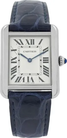 Cartier Pre-owned Cartier Tank Solo Quartz Blue Dial Ladies Watch WSTA0030
