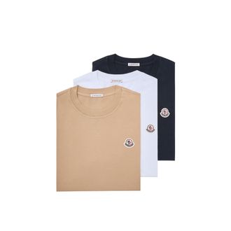 Moncler Moncler Logo Patch Cotton T-shirt (pack Of Three), Men, Multicolor, Size: 3xl