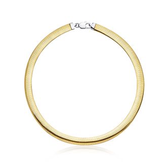 Ross-Simons Italian 8mm Silver and 14kt Gold-Plated Reversible Omega Necklace