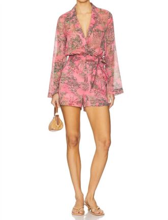 L'agence Arabell Romper In Mauve Multi Kesi Print