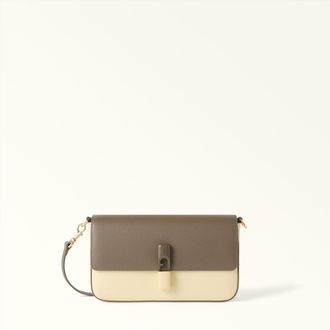 Furla Iride Borsa A Tracolla S Muddy Gray Grigio Pelle Stampata Donna