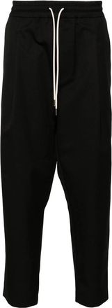 Dr&ocirc;le de Monsieur Drawstring Twill Cropped Trousers