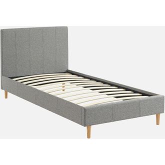 Sweeek Cama con somier y cabecero 90cm, acabado en tela
