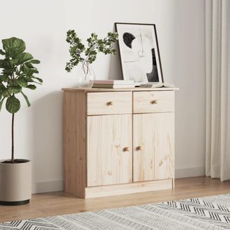 vidaXL Aparador Alta Madera Maciza De Pino 77x35x73 Cm Vidaxl