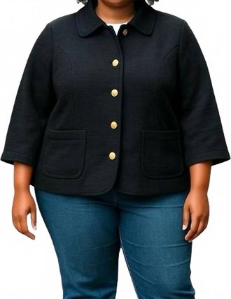 Jessica London Cropped Cotton Lined Jacket In Black