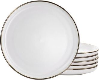Elama Arthur 6 Piece Stoneware Dinner Plate Set in White at Nordstrom