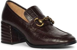 SaintG Isha Croc Embossed Pump in Dark Cherry at Nordstrom, Size 10Us