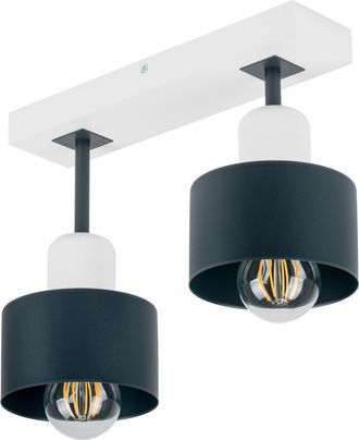 OEM L&aacute;mpara De Techo Blanca De Madera Y Metal De Estilo Escandinavo, 2xe27, Iluminaci&oacute;n Led Moderna Para Sal&oacute;n, Cocina, Dormitorio, Habitaci&oacute;n Infantil, L
