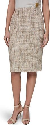 DKNY Sequin Tweed Pencil Skirt in Beige/Dark Cream Multi at Nordstrom, Size 10