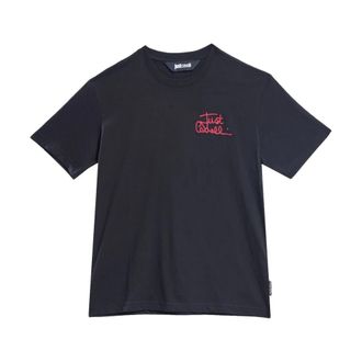 Just Cavalli T-Shirts, male, Black, Size: XL T-Shirt Firma