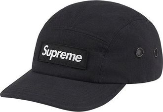 SUPREME Military Camp Cap Black White SUP-SS21-732