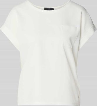 Monari Blusenshirt mit verl&auml;ngertem R&uuml;cken und Brusttasche in Offwhite, Gr&ouml;&szlig;e 34