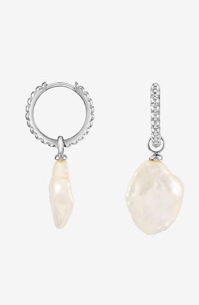 Dower & Hall Timeless Keshi Pearl Hoops in Sterling Silver at Nordstrom