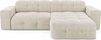 Sia Home Sof&aacute; esquinero derecho 5 plazas terciopelo crema 230 cm