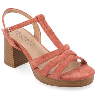 Journee Collection Womens Alyce Faux Leather Platform Sandals