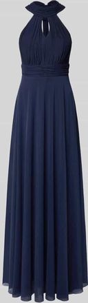 Troyden Collection Abendkleid mit r&uuml;ckseitiger Schn&uuml;rung in Dunkelblau, Gr&ouml;&szlig;e 32