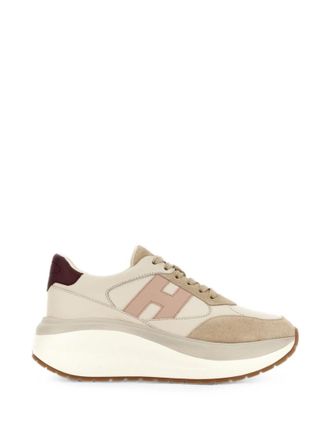 Hogan Beige H714 Leather Sneakers