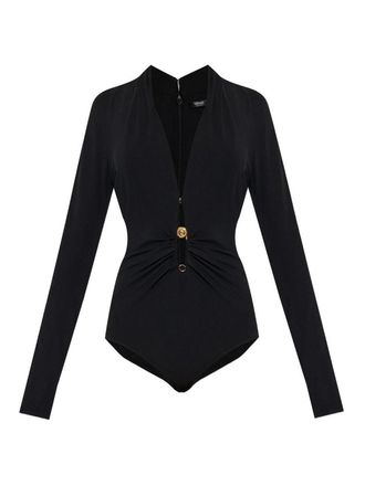 Versace Black Stretch Crepe Jersey Safety P