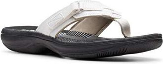 Clarks Tongs Breeze Sea pour femme - Tongs confortables avec crochet r&eacute;glable et soutien de la vo&ucirc;te plantaire - Style d&eacute;contract&eacute; pour l&eacute;t&eacute; au quotidien, bl