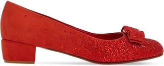 Ferragamo Degrade Crystals Vara Bow Pumps, Size 4.5 D