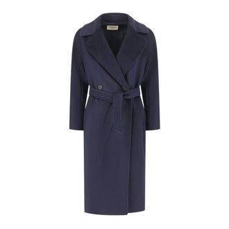 Max Mara Resina Jas - Dames - Mantels - Blauw - Maat: S Wol