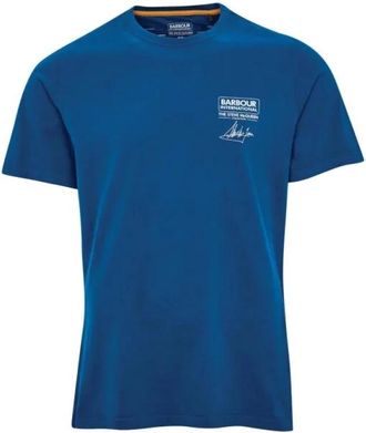 Barbour Steve Mc Queen T-Shirt - Heren - T-shirts - Blauw - M - Katoen - Tops