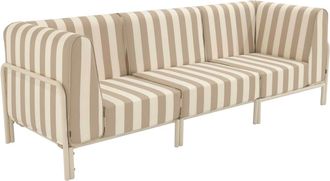 Oviala Conjunto de jard&iacute;n bajo modular a rayas para 3 personas Beige