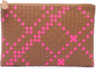 Bottega Veneta Pre-owned Bottega Veneta Bicolor Nappa Intrecciato Clutch Unisex 8I40CJ1VAH67XW3F