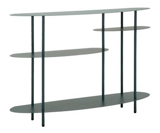 Mauro Ferretti Consola de metal verde azulado 118x34x82 cm