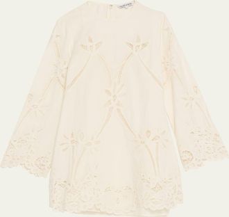 Veronica Beard Amberg Embroidered Mini Dress