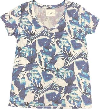 Sol Angeles Midnight Blues V Neck In Midnight Blue/palm Print