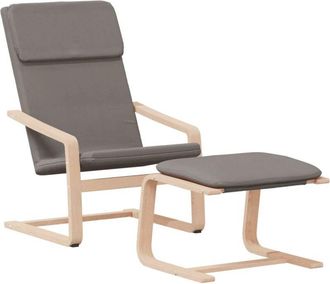 vidaXL Sill&oacute;n De Relax Con Taburete De Tela Gris Taup&eacute; Vidaxl