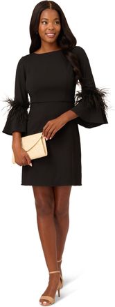 Adrianna Papell Stretch Crepe Feather Dress