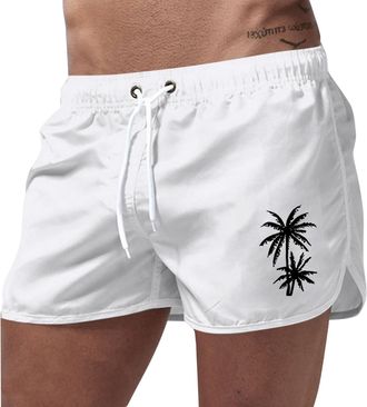 Generic Mens Quick Dry Shorts Training Sport Shorts Waterproof Quick Dry Swimming Trunks Breathable Running Shorts with Zip Pockets Brief Waterproof Surfing B