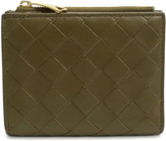Bottega Veneta Khaki Leather Wallet (Bi-Fold) (Pre-Owned)