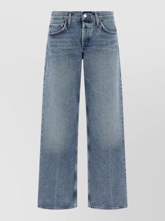 A Gold E low rise loose jeans wide leg