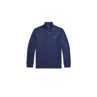 Ralph Lauren Hoodies & sweatvesten, Heren, Blauw, XL, Katoen, Half Zip Jumper