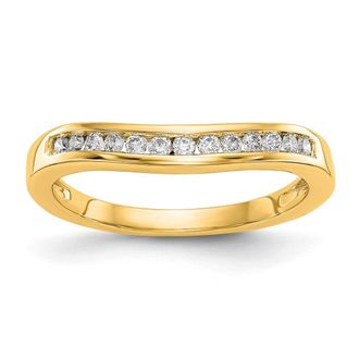 Diamond2Deal 14k Gold Lab Grown Diamond Wedding Band Ring 1/5Ct Clarity- VS Color- G-H