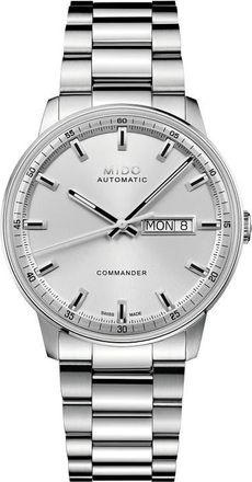 Mido Commander Datoday Automatic Bracelet Watch, 40mm in Silver at Nordstrom