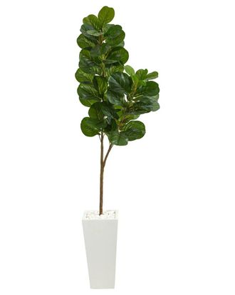 Nearly Natural 6Ft Fiddle Leaf Fig Artificial Tree In Tall Planter