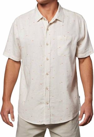 Toes on the Nose Coastline Short Sleeve Button Up Shirt In Natural Sun