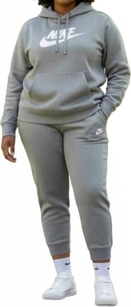 Nike Womens Long Sleeves Pull-On Hoodie In Gray