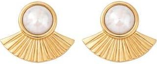 Gabi Rielle Noir Mother-of-Pearl Halo Stud Earrings in Gold at Nordstrom Rack