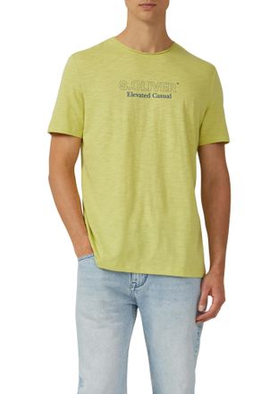s.Oliver T-Shirt S.OLIVER, Herren, Gr. XXL, gr&uuml;n, Jersey, Obermaterial: 60% Baumwolle, 40% Polyester, bedruckt, meliert, regular fit taillenbedeckt, Rundhals, 