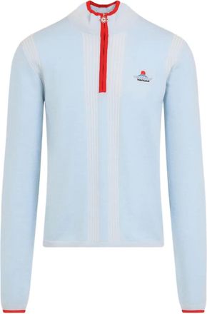 Casablanca Maglione a righe con mezza zip - Blu