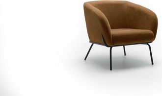 Stones Poltrona Sherry Design Moderno Seduta In Velluto Marrone E Gambe In Metallo Verniciato, Dimensioni 74x75x69 Cm Per Living Contemporaneo
